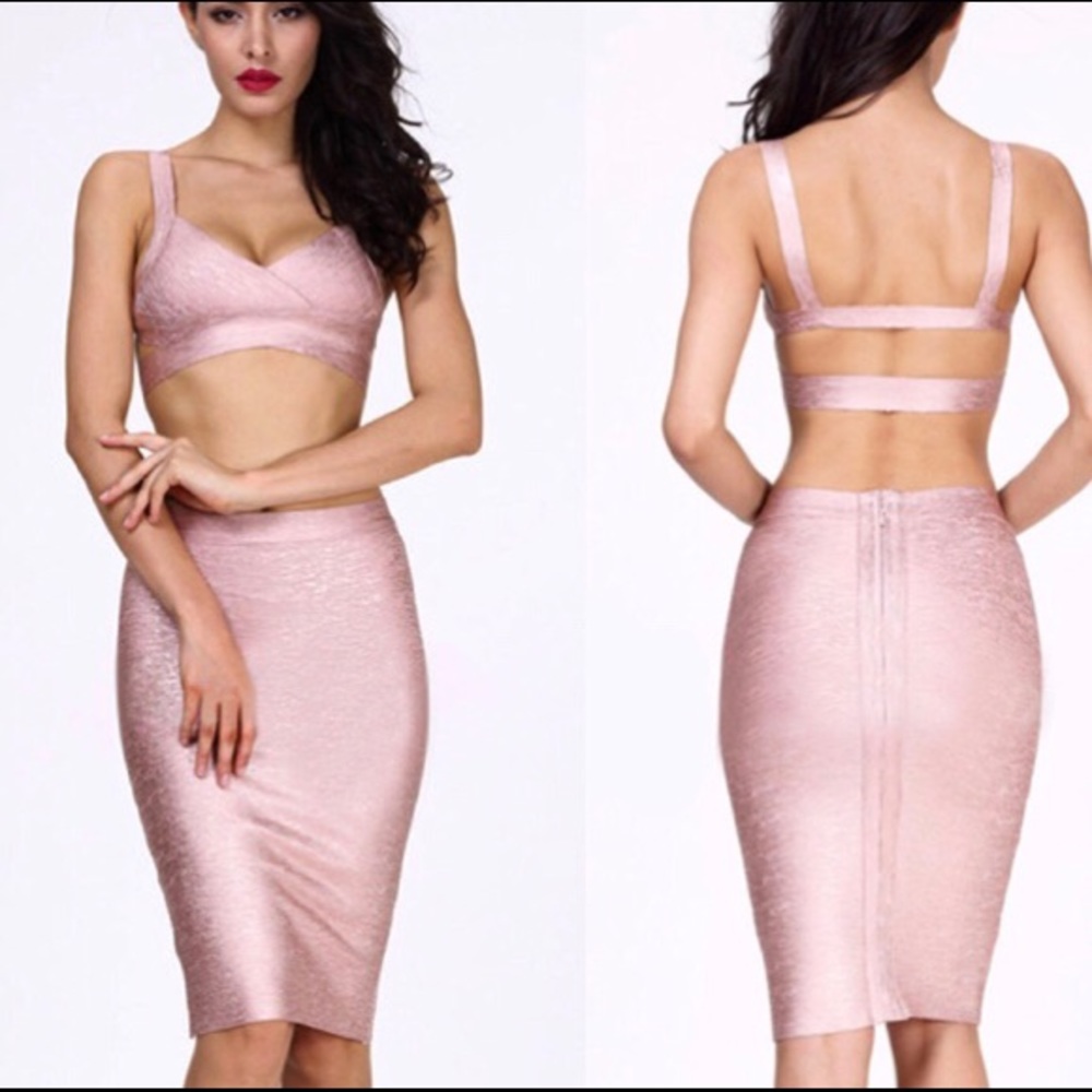 House of CB Rose Gold Bandage set. Size L